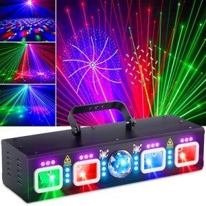 KeoBin 6-in-1 DMX Sound Activated DJ Lights