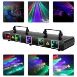 U'King Sound-Activated RGBYC DJ Laser Lights
