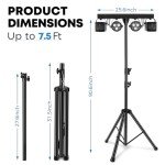 Telbum Sound Activated DJ Lighting Package with Stand