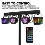 Telbum Sound Activated DJ Lighting Package with Stand
