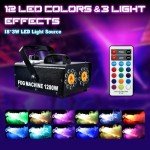 TCFUNDY 1200W Fog Machine with 18 LED Lights