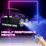 TCFUNDY 1200W Fog Machine with 18 LED Lights