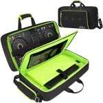 SNIGJAT DJ Controller Case for DDJ-FLX4/ DJ 400/ DDJ-REV1, Padded DJ Controller Bag with 5 Pockets for Laptop, Headphones, Cables, DJ Carrying Case with Adjustable Shoulder Strap, 21.5"x11.8"x2.5"
