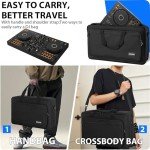 ITHWIU Padded DJ Controller Case for DDJ FLX4, DDJ SB SB3 400 RB, Hercules DJ Control Inpulse 300, L 20.5 X W 12.5 X H 2.75 inches, Black