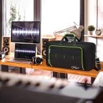 SNIGJAT DJ Controller Case for DDJ-FLX4/ DJ 400/ DDJ-REV1, Padded DJ Controller Bag with 5 Pockets for Laptop, Headphones, Cables, DJ Carrying Case with Adjustable Shoulder Strap, 21.5"x11.8"x2.5"