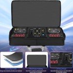 Aleemin DJ Controller Case Compatible with RX/XDJ-RX2 / XDJ-RX3 / MCX8000 / PRIME 4+, DJ Carrying Case Padded with Multi-pocket, DJ Case for DJ Controller & Accessories