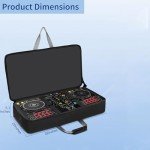 Aleemin DJ Controller Case Compatible with RX/XDJ-RX2 / XDJ-RX3 / MCX8000 / PRIME 4+, DJ Carrying Case Padded with Multi-pocket, DJ Case for DJ Controller & Accessories