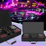Aleemin DJ Controller Case Compatible with RX/XDJ-RX2 / XDJ-RX3 / MCX8000 / PRIME 4+, DJ Carrying Case Padded with Multi-pocket, DJ Case for DJ Controller & Accessories