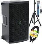 Mackie Thump12BST - 1300W 12" Powered Loudspeaker (Single) with EMB Speaker Stand + EMB Microphone and EMB XLR Cable Bundle