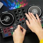 Numark Party Mix II - DJ Controller with Party Lights, DJ Set with 2 Decks, DJ Mixer, Audio Interface and USB Connectivity + Serato DJ Lite