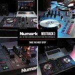 Numark Mixtrack 3 | All-In-One 2-Deck DJ Controller for Serato DJ Including an Long-Throw Pitch Faders, 5-inch High Resolution Jog Wheels and Virtual DJ LE & Prime Loops Remix Tool Kit