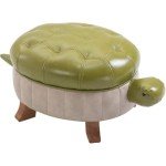 Turtle Design PU Leather Foot Rest Ottoman