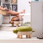 Turtle Design PU Leather Foot Rest Ottoman