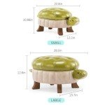 Turtle Design PU Leather Foot Rest Ottoman