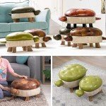 Turtle Design PU Leather Foot Rest Ottoman