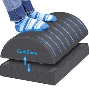 CushZone Adjustable Under Desk Foot Rest (Grey)