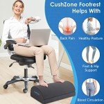 CushZone Adjustable Under Desk Foot Rest (Grey)