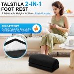 Ergonomic Adjustable Under Desk Foot Rest with Heater