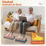 Heated Ergonomic Footrest with Massage & Adjustable Height