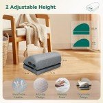 Heated Ergonomic Footrest with Massage & Adjustable Height