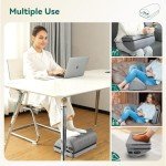 Heated Ergonomic Footrest with Massage & Adjustable Height