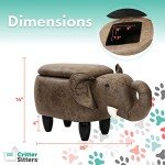 Brown Elephant Storage Ottoman & Foot Rest for Kids