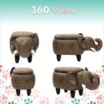 Brown Elephant Storage Ottoman & Foot Rest for Kids