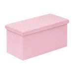 Faux Leather Adjustable Footrest Ottoman - Pink