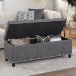Stylish Ottoman Footrest with Storage – Gray