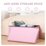 Faux Leather Adjustable Footrest Ottoman - Pink