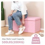 Faux Leather Adjustable Footrest Ottoman - Pink