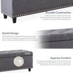 Stylish Ottoman Footrest with Storage – Gray