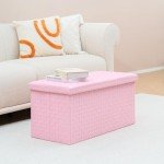 Faux Leather Adjustable Footrest Ottoman - Pink