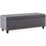 Stylish Ottoman Footrest with Storage – Gray