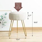 Stylish Velvet Vanity Stool with Metal Legs