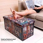 Cozy Faux Leather Folding Footrest Ottoman Bench