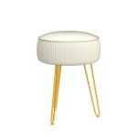Stylish Velvet Vanity Stool with Metal Legs
