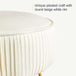 Stylish Velvet Vanity Stool with Metal Legs
