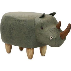 Green Rhino Animal Foot Rest Ottoman for Kids