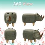 Green Rhino Animal Foot Rest Ottoman for Kids