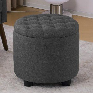 Stylish Dark Grey Foot Rest Ottoman with Storage