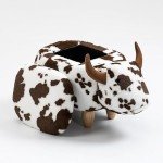 Cow Print Kids' Ottoman with Hidden Storage