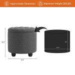 Stylish Dark Grey Foot Rest Ottoman with Storage