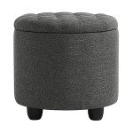 Stylish Dark Grey Foot Rest Ottoman with Storage