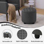 Stylish Dark Grey Foot Rest Ottoman with Storage