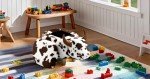 Cow Print Kids' Ottoman with Hidden Storage