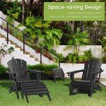 BLACK Folding Outdoor Footrest for Adirondack Chair