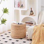 Natural Braided Ottoman Pouf for Comfort and Style