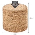 Natural Braided Ottoman Pouf for Comfort and Style