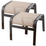 Deguifei Outdoor Wicker Ottoman Footrest Set 2